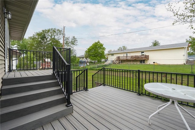 12924 Thomas St, Osseo, WI 54758 - wooden terrace featuring a yard