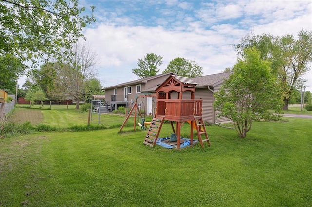 12924 Thomas St, Osseo, WI 54758 - view of grassy yard with a playground