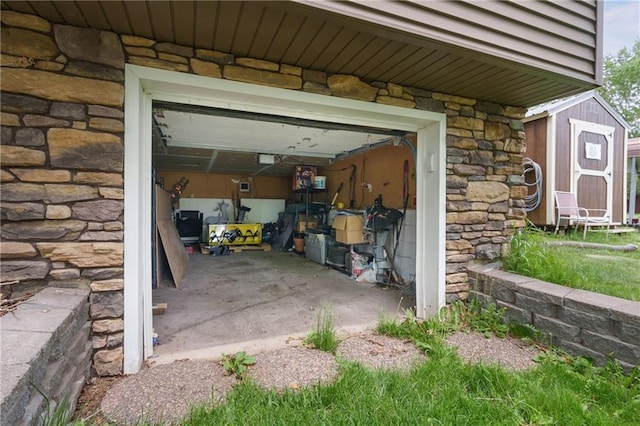 12924 Thomas St, Osseo, WI 54758 - garage with a storage shed