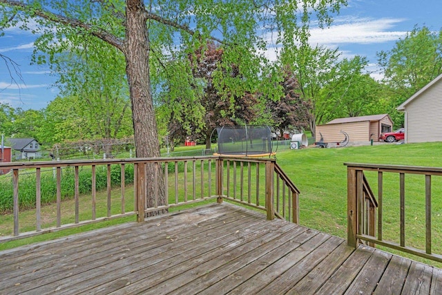 554 N Harvard Ave, Endeavor, WI 53930 - deck featuring a trampoline