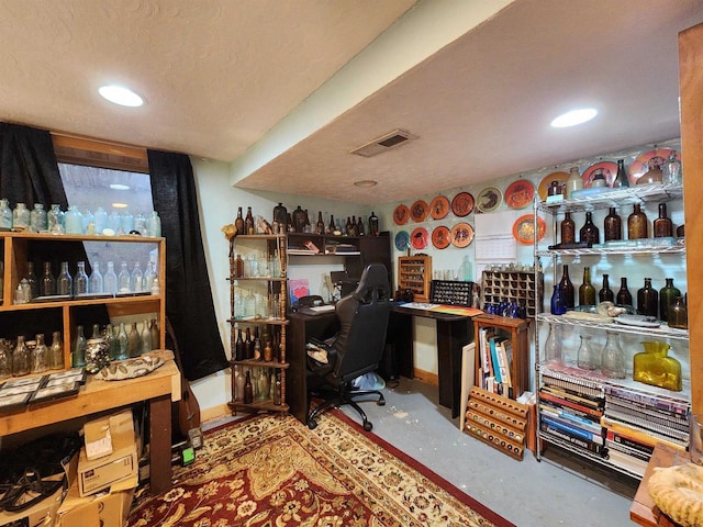 1130 10th St S, Wisconsin Rapids, WI 54494 - office area with recessed lighting, a textured ceiling, and baseboards