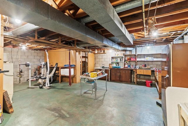 404 W Albert St, Portage, WI 53901 - unfinished below grade area featuring a workshop area