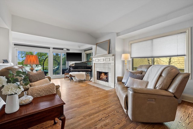 N26W30255 Maple Ave, Pewaukee, WI 53072 - living room with wood finished floors and a fireplace