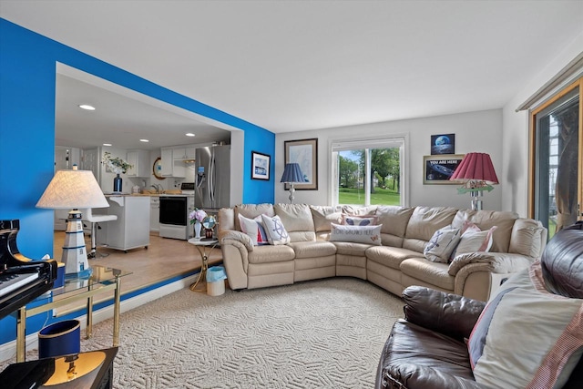 N26W30255 Maple Ave, Pewaukee, WI 53072 - living area featuring recessed lighting and light carpet