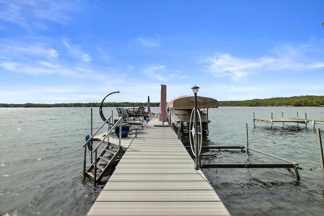 N26W30255 Maple Ave, Pewaukee, WI 53072 - dock area with a water view and boat lift