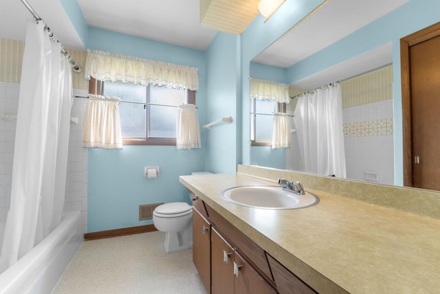 4998 Sterling Dr, Greendale, WI 53129 - bathroom featuring vanity, toilet, and shower / tub combo