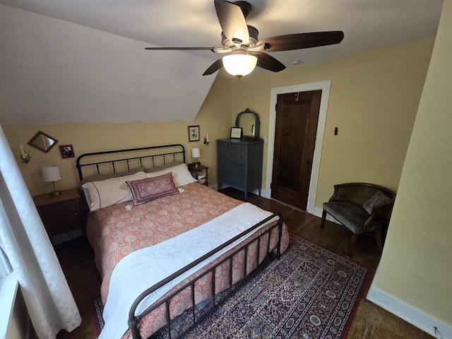 3609 Gregory St, Madison, WI 53711 - bedroom with lofted ceiling, wood finished floors, and a ceiling fan