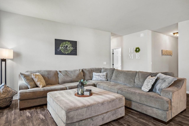 972 Margarets Way, Belleville, WI 53508 - living area with dark wood finished floors and baseboards