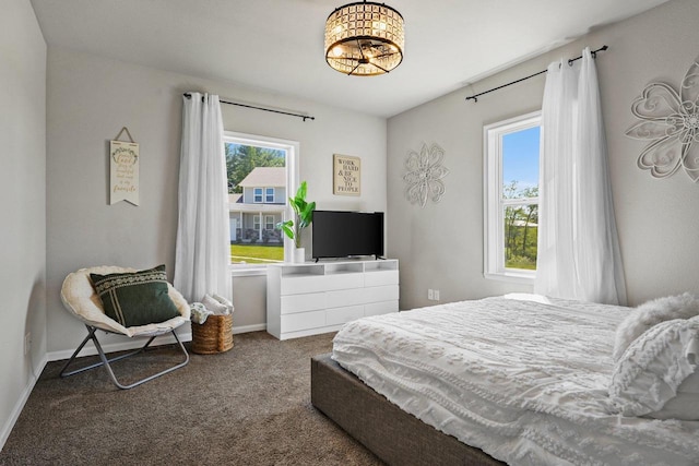 972 Margarets Way, Belleville, WI 53508 - carpeted bedroom featuring a chandelier and baseboards