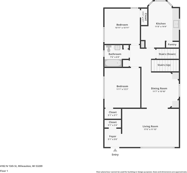 4182 N 13th St, Milwaukee, WI 53209 - property floor plan