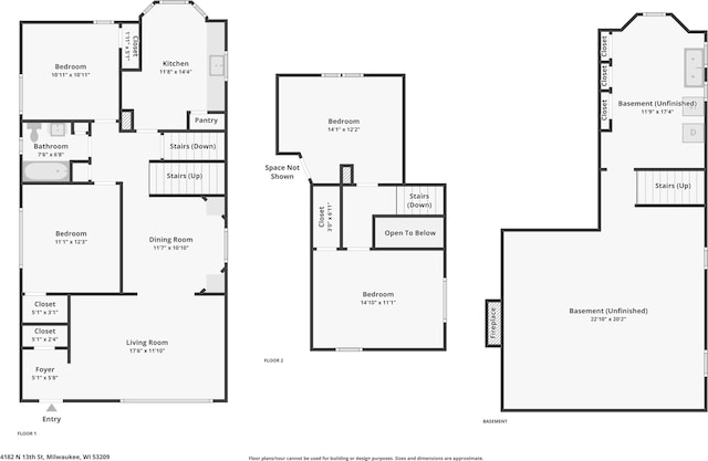 4182 N 13th St, Milwaukee, WI 53209 - room layout