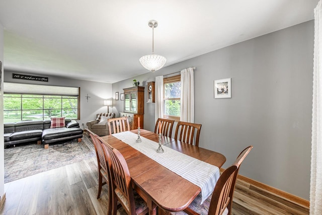 12105 W Shawnee Pass, Mequon, WI 53097 - dining space featuring wood finished floors