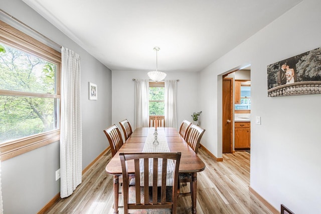 12105 W Shawnee Pass, Mequon, WI 53097 - dining space with light wood finished floors and baseboards