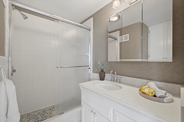 4696 N Lake Dr, Whitefish Bay, WI 53211 - full bathroom featuring a shower stall and vanity