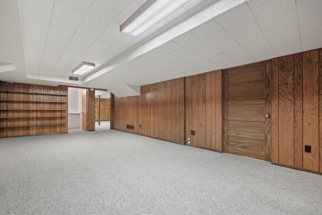 4696 N Lake Dr, Whitefish Bay, WI 53211 - finished basement featuring wood walls and carpet flooring