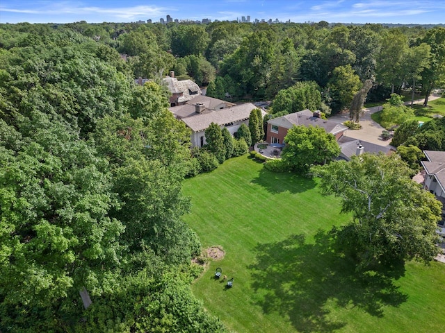 4696 N Lake Dr, Whitefish Bay, WI 53211 - aerial view of property and surrounding area featuring a heavily wooded area