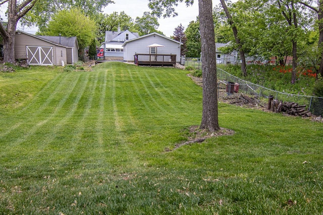917 Whitewater Ave, Fort Atkinson, WI 53538 - view of yard with a deck and an outdoor structure