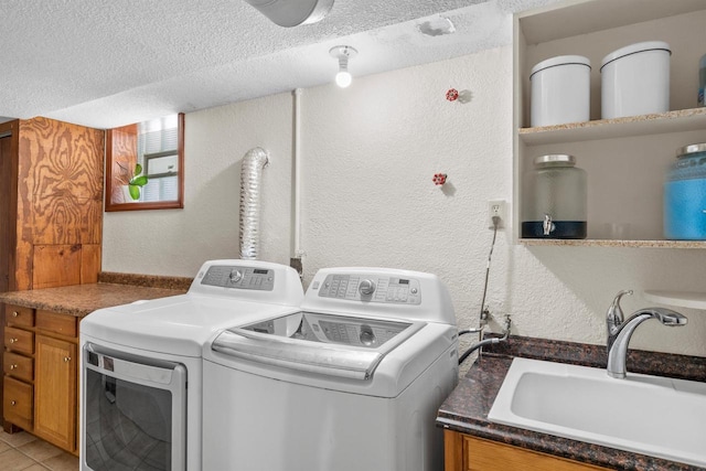 2049 S 77th St, West Allis, WI 53219 - laundry room with a textured wall, washer and dryer, and a textured ceiling