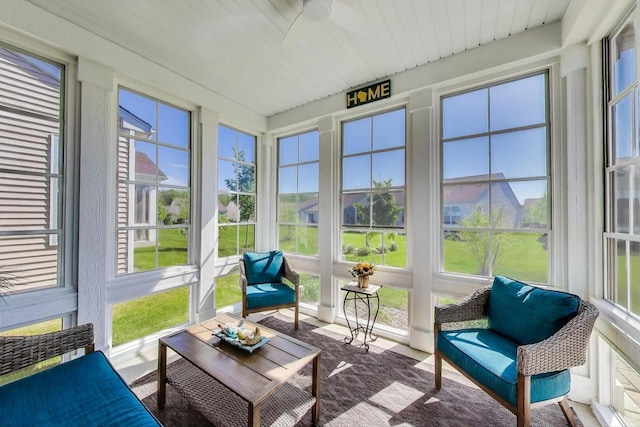 311 Bowing Way, Lake Geneva, WI 53147 - sunroom / solarium featuring a ceiling fan and plenty of natural light