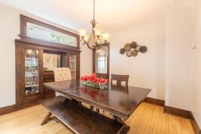150 S James St, Waukesha, WI 53186 - dining space featuring a chandelier, light wood-style flooring, and baseboards