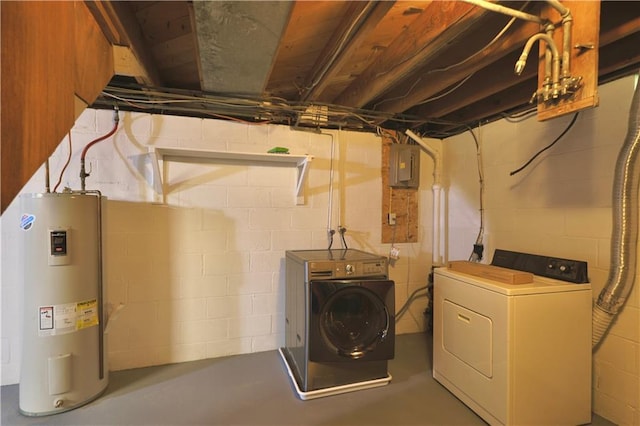 3053 Jupiter Ave, Eau Claire, WI 54703 - laundry room with electric water heater, washer and dryer, and electric panel