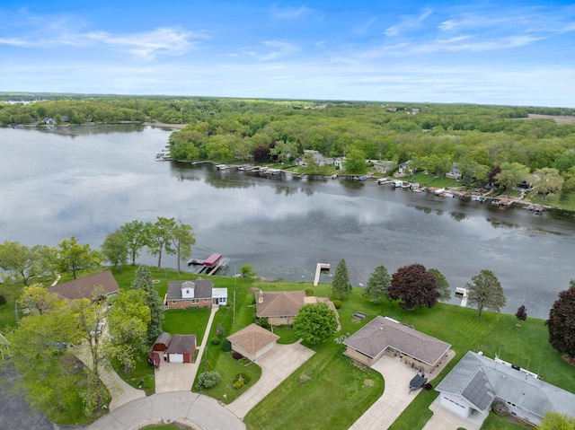 5743 Island View Ct, Waterford, WI 53185 - bird's eye view of a nearby body of water and a forest