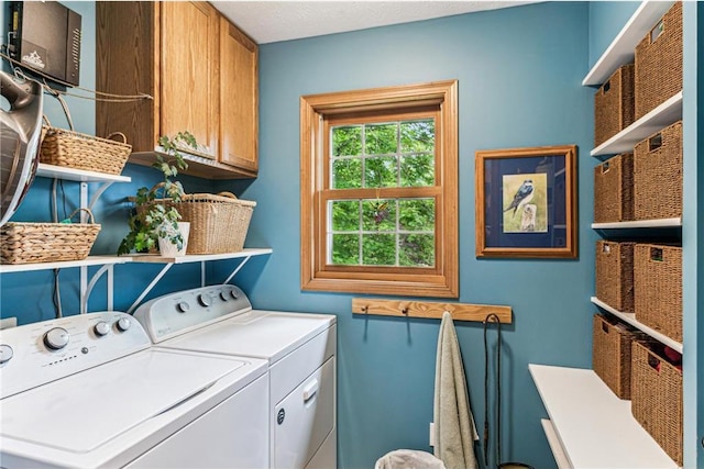 2322 243rd Ave, Cushing, WI 54006 - laundry area featuring separate washer and dryer and cabinet space