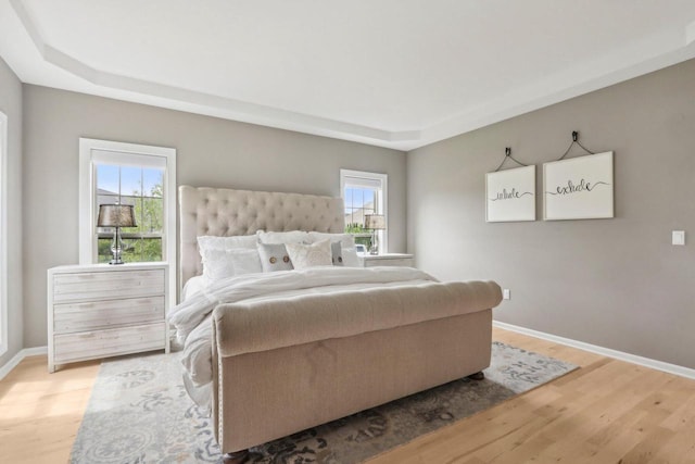 1766 Derby Ln, Oconomowoc, WI 53066 - bedroom with wood finished floors, baseboards, and a raised ceiling