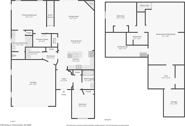 1766 Derby Ln, Oconomowoc, WI 53066 - floor plan / room layout