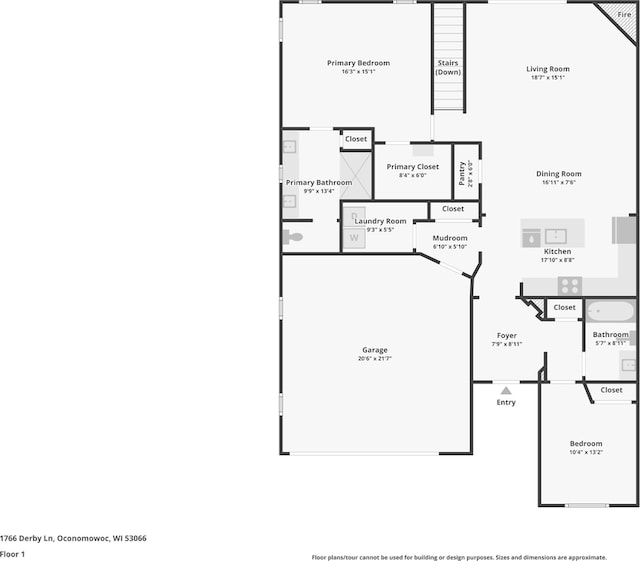 1766 Derby Ln, Oconomowoc, WI 53066 - property floor plan