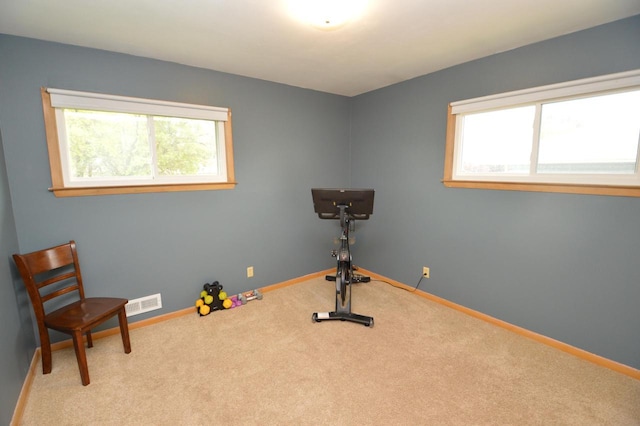 1781 Spruce Ct, South Milwaukee, WI 53172 - exercise area with plenty of natural light, carpet flooring, and baseboards