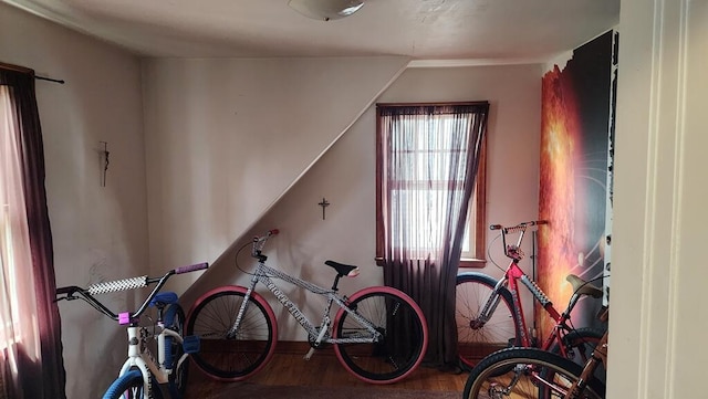2126 S 16th St, Sheboygan, WI 53081 - workout area featuring wood finished floors and baseboards