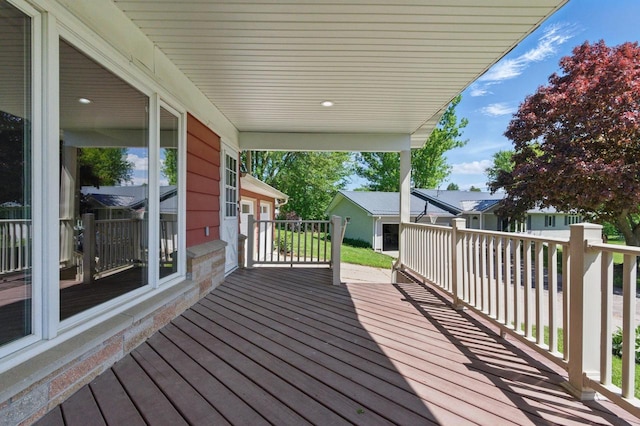 106 Elm St, Westby, WI 54667 - wooden terrace with a residential view