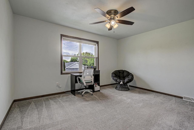N406 Marion Ave, Appleton, WI 54915 - office with carpet floors, baseboards, and ceiling fan
