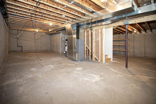 N406 Marion Ave, Appleton, WI 54915 - unfinished below grade area with stairway and heating unit