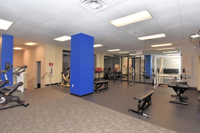 270 E Highland Ave Unit 644, Milwaukee, WI 53202 - exercise room featuring a drop ceiling