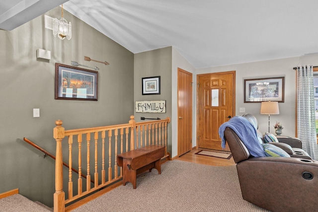 557 Center St, Berlin, WI 54923 - carpeted living area with lofted ceiling