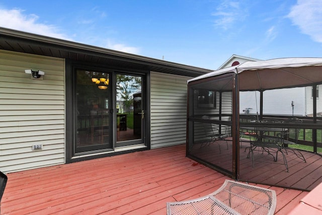 557 Center St, Berlin, WI 54923 - wooden terrace with a gazebo and outdoor dining area