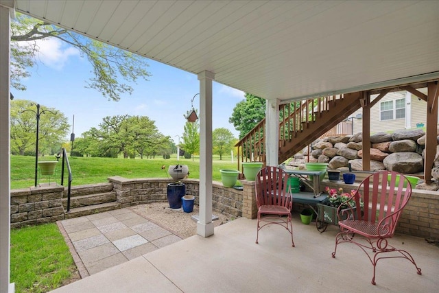 119 Summit Ct, Columbus, WI 53925 - view of patio / terrace with stairs