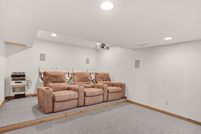 W5271 Southview Dr, Necedah, WI 54646 - carpeted home theater with recessed lighting and baseboards
