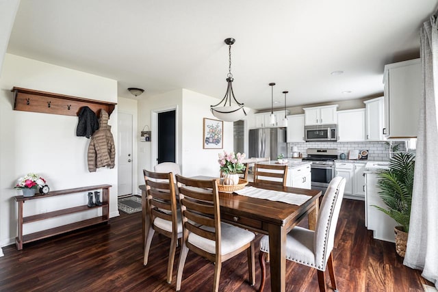 6544 Biscayne Ave, Mount Pleasant, WI 53406 - dining area featuring dark wood-type flooring and baseboards