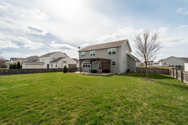 6544 Biscayne Ave, Mount Pleasant, WI 53406 - rear view of property with a patio, a pergola, central AC, and a residential view