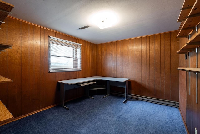 3324 96th St, Sturtevant, WI 53177 - unfurnished office with carpet flooring and wood walls
