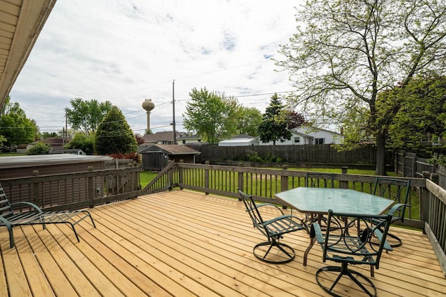 3324 96th St, Sturtevant, WI 53177 - wooden terrace with outdoor dining space