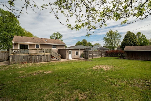 3324 96th St, Sturtevant, WI 53177 - view of yard with an outbuilding and a wooden deck
