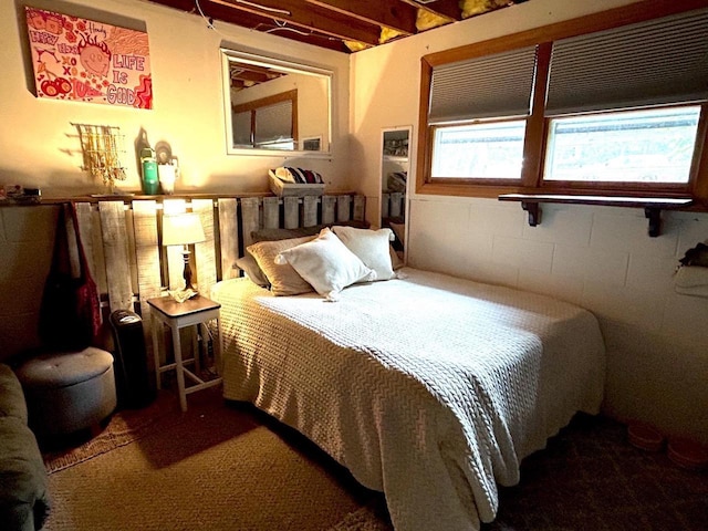 2621 Golf Course Rd, Wisconsin Rapids, WI 54494 - bedroom with concrete block wall