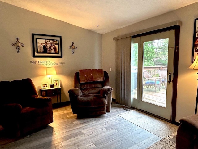 2621 Golf Course Rd, Wisconsin Rapids, WI 54494 - living area featuring light wood-style flooring and lofted ceiling