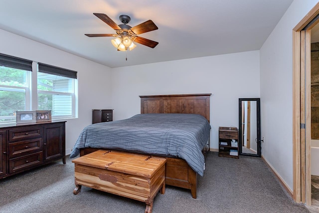 5304 Ski Ln, Weston, WI 54476 - bedroom with light colored carpet, ceiling fan, and baseboards