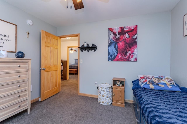 5304 Ski Ln, Weston, WI 54476 - carpeted bedroom with baseboards and ceiling fan