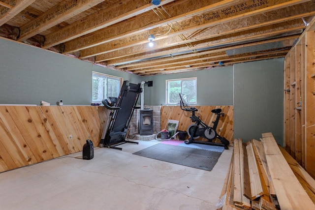 5304 Ski Ln, Weston, WI 54476 - workout area featuring wood walls
